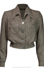40s Americana Button Jacket - Brown Herringbone
