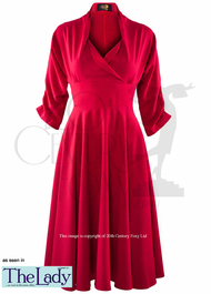 1950s Wrap Circle Dress - Red