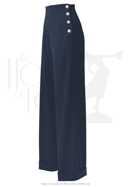 1940s Swing Trousers - Navy