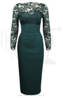 1960s Bardot Dress - Dark Emerald