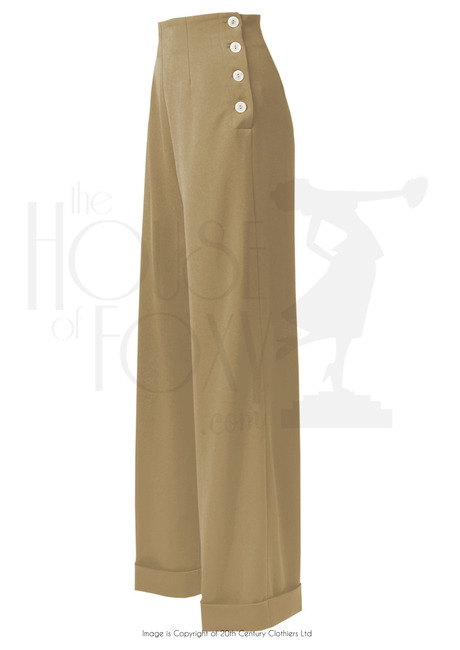 1940s Swing Trousers - Light Tan