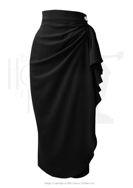 40s Waterfall Skirt - Black