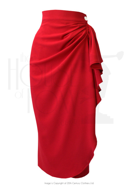 40s Waterfall Skirt - Red
