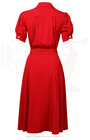 40s Shirt Waister Dress - Red
