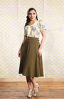 40s Whirlaway Skirt - Khaki