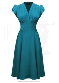 30s 'Ava' Tea Dress - Kingfisher