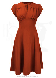 40s Grable Tea Dress - Rust