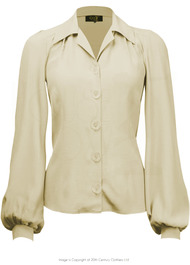 40s Long Sleeve Shirt Blouse - Antique