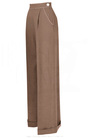 40s Hepburn Pleated Trousers - Warm Taupe