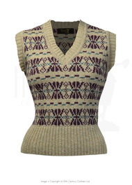 40s Style Fairisle Tank Top - Mulberry Mix