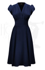 30s 'Ava' Tea Dress - Navy