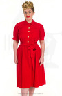 40s Shirt Waister Dress - Red