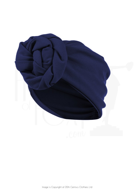 40s Style Turban - Navy