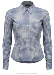 Spearpoint Collar Shirt - Blue Stripe