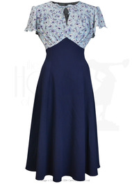 40s Grable Tea Dress - Violet Poppy