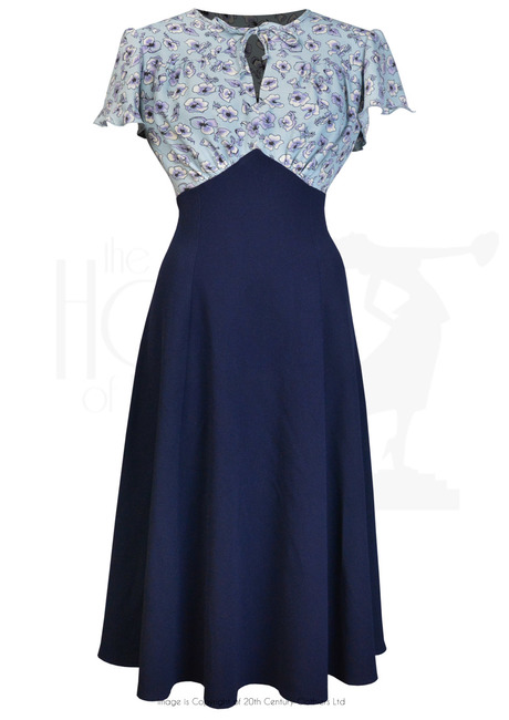 40s Grable Tea Dress - Violet Poppy