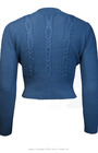Vintage Style Cable Crop Cardigan - French Blue