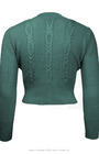 Vintage Style Cable Crop Cardigan - Pine
