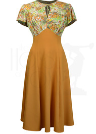 40s Grable Tea Dress - Autumn Meadow
