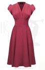 30s 'Ava' Tea Dress - Raspberry