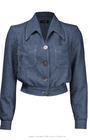40s Americana Button Jacket - Blue Herringbone