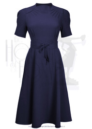 1940s Stanwyck Dress - Navy