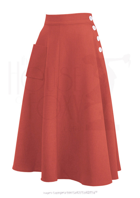40s Whirlaway Skirt - Terracotta