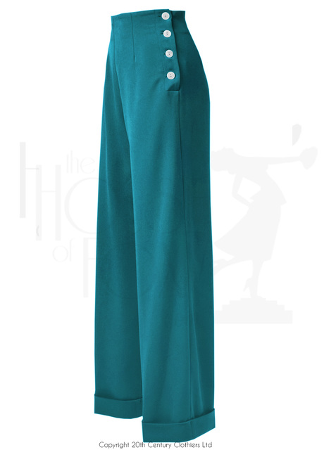 1940s Swing Trousers - Teal
