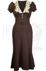 1930s Blondell Dress - Chocolate Brown