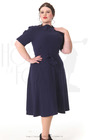 1940s Stanwyck Dress - Navy
