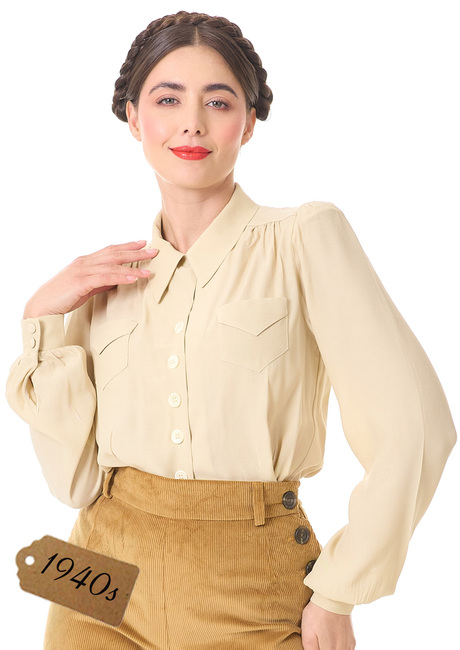 40s Sweetheart Blouse - Antique