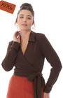 70s Wrap Top - Brown