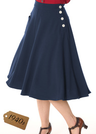 40s Whirlaway Skirt - Navy