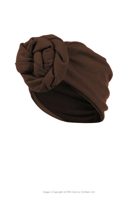 40s Style Turban - Brown