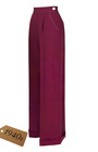 40s Hepburn Pleated Trousers - Berry
